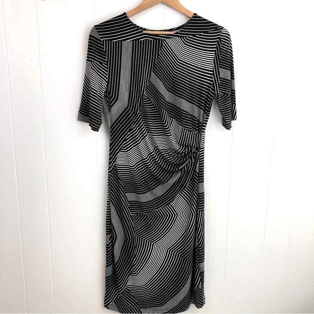 Banana Republic Black and White Geometric Stripe Dress